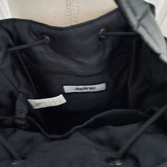 JASON WU BLACK NYLON BUCKET BAG - CROSSBODY OR HANDLE- NEW WITH TAGS - Picture 5 of 8